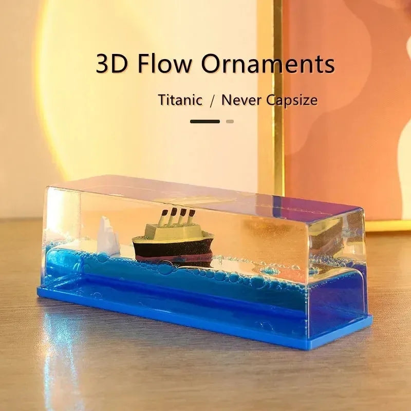 One Piece Going Merry Floating Barcos Thousand Sunny Ship in Fluid Liquid Barcos Floating Boat Desk Decor Living Room Decoration