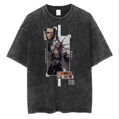 BLEACH Kisuke Urahara Vintage Washed T-Shirt – Manga Harajuku Streetwear Tee