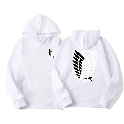Attack on Titan Anime Hoodie – Unisex Cotton Blend Pullover Sweatshirt | Eren & Scout Regiment Streetwear