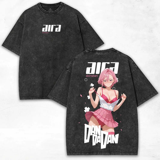 DAN DA DAN Aira Shiratori Vintage Washed T-Shirt – Oversized Anime Streetwear Tee