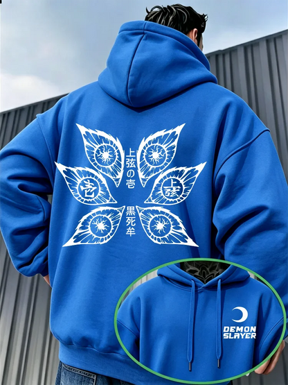 Demon Slayer Upper Rank One Kokushibo Hoodie – Dark Anime Graphic Hooded Sweatshirt