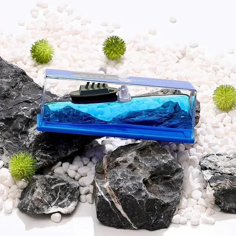 One Piece Going Merry Floating Barcos Thousand Sunny Ship in Fluid Liquid Barcos Floating Boat Desk Decor Living Room Decoration