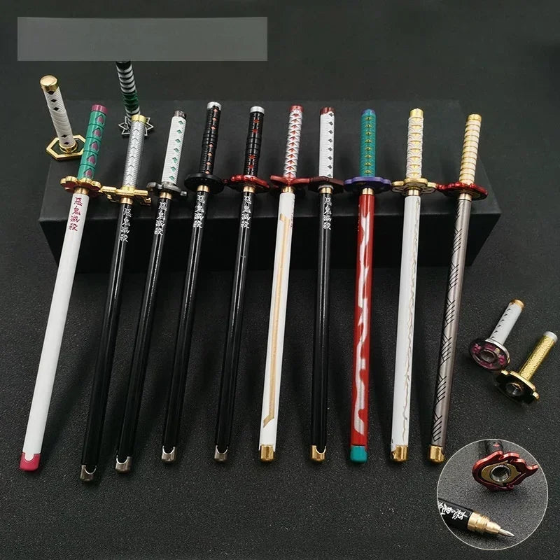 Demon Slayer Sword Gel Pen – 17 Anime Character Styles, 0.5mm Black Ink Cosplay Stationery