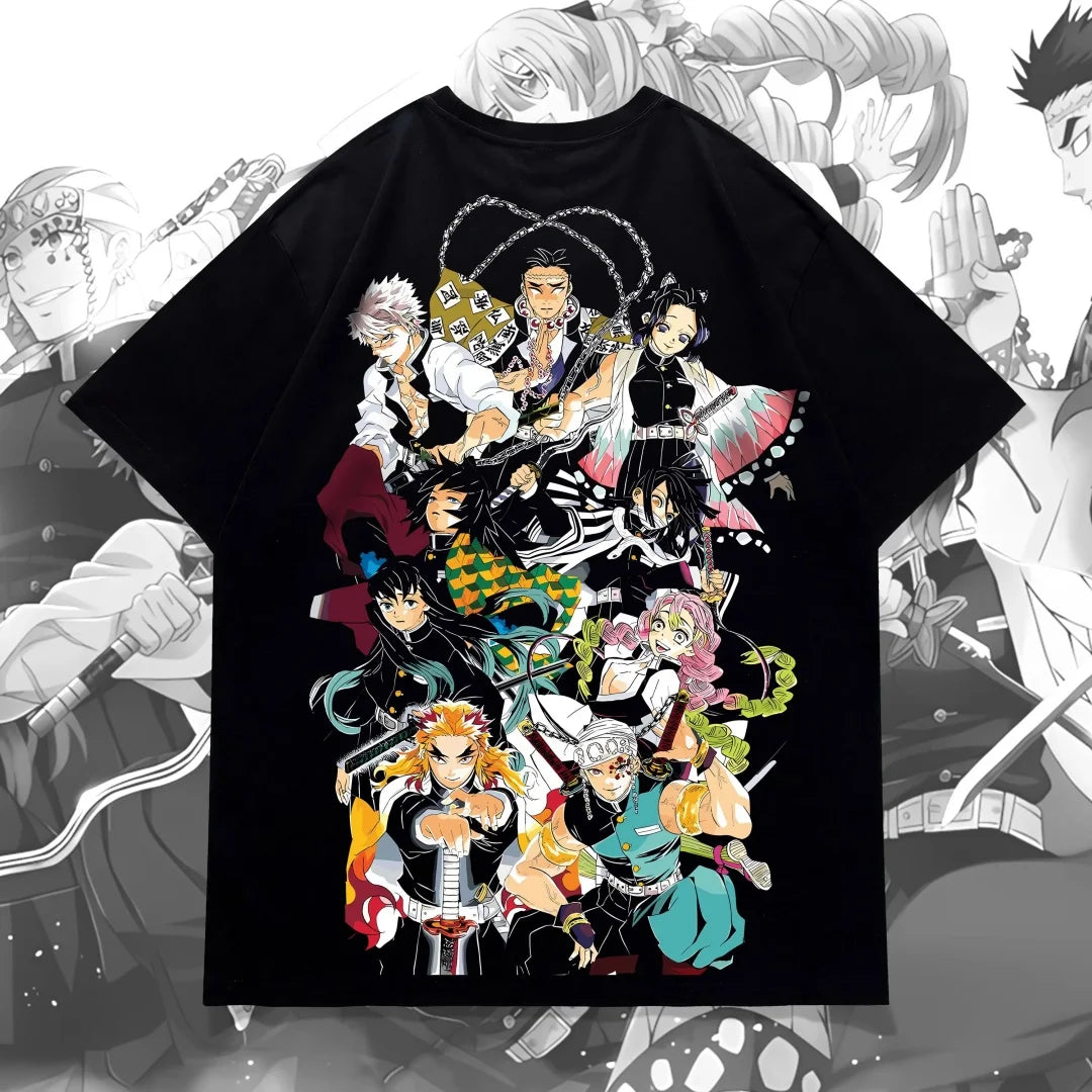 Demon Slayer Doma Anime T-Shirt – Oversized Black Graphic Streetwear Tee 2026