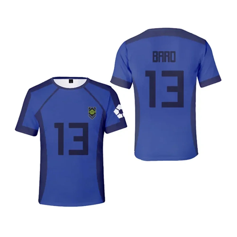 Blue Lock Anime Football Jersey T-Shirt – Isagi, Chigiri & Bachira Cosplay Tee