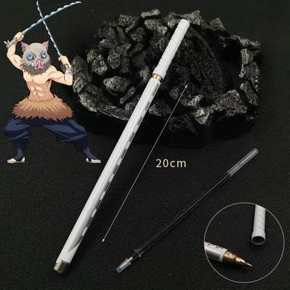 Demon Slayer Sword Gel Pen – 17 Anime Character Styles, 0.5mm Black Ink Cosplay Stationery