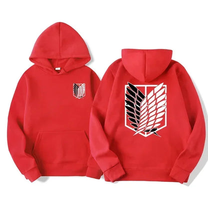 Attack on Titan Anime Hoodie – Unisex Cotton Blend Pullover Sweatshirt | Eren & Scout Regiment Streetwear