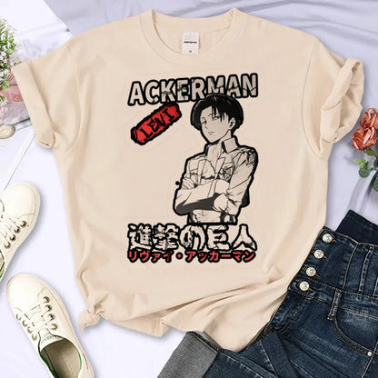 Attack on Titan Eren & Mikasa Graphic T-Shirt – Oversized Unisex Cotton Anime Streetwear Tee Collection