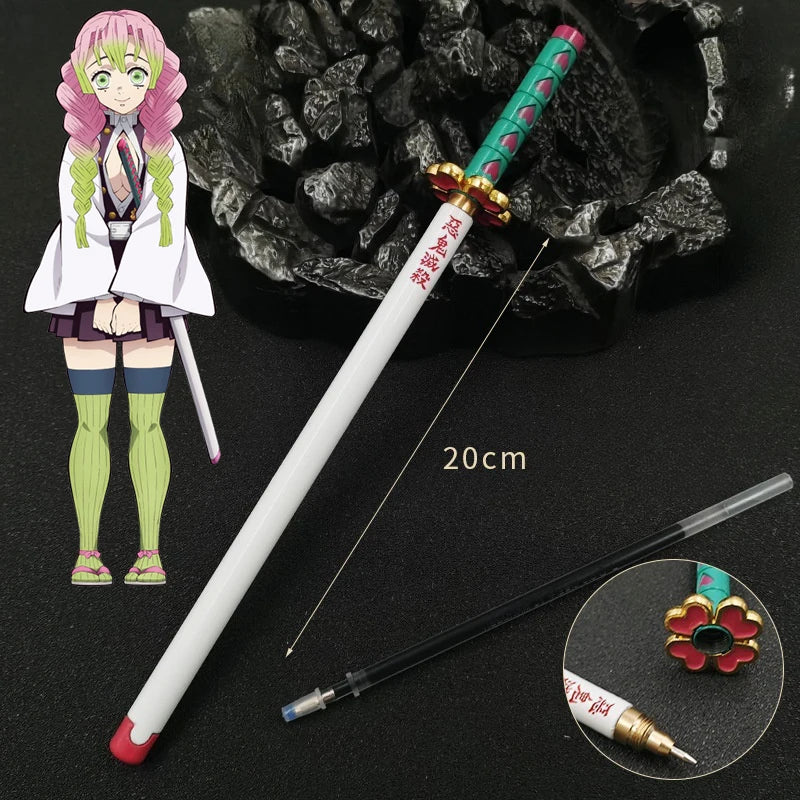 Demon Slayer Sword Gel Pen – 17 Anime Character Styles, 0.5mm Black Ink Cosplay Stationery