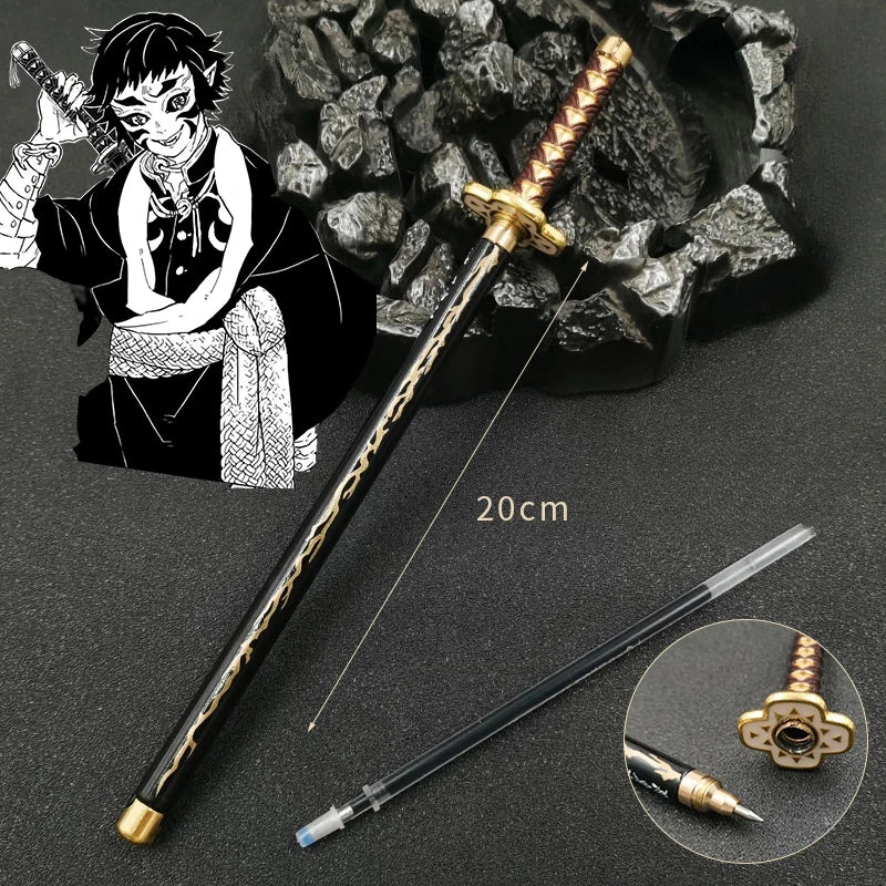 Demon Slayer Sword Gel Pen – 17 Anime Character Styles, 0.5mm Black Ink Cosplay Stationery