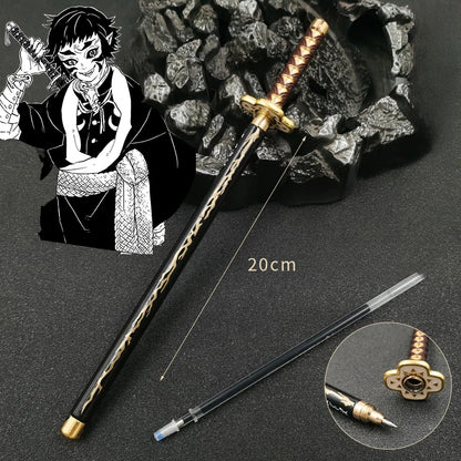 Demon Slayer Sword Gel Pen – 17 Anime Character Styles, 0.5mm Black Ink Cosplay Stationery