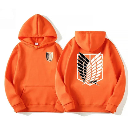 Attack on Titan Anime Hoodie – Unisex Cotton Blend Pullover Sweatshirt | Eren & Scout Regiment Streetwear