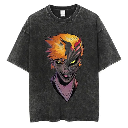 BLEACH Vintage Washed Oversized T-Shirt – Unisex Retro Anime Streetwear Tee