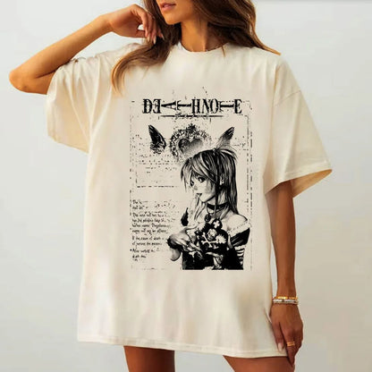 Death Note Y2K Graphic T-Shirt – Punk Grunge Harajuku Anime Streetwear Tee