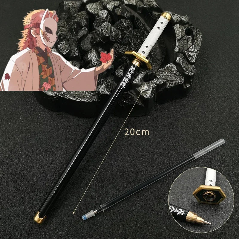 Demon Slayer Sword Gel Pen – 17 Anime Character Styles, 0.5mm Black Ink Cosplay Stationery