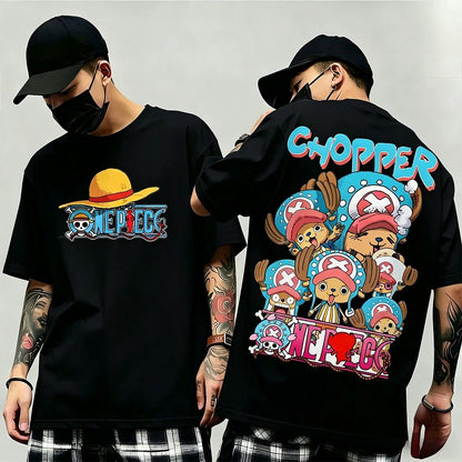 Summer New Arrival: One Piece Pattern T-shirt, unisex, anime print, casual short-sleeved, fashionable streetwear top, Y2K style.