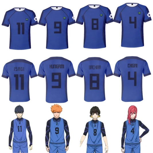 Blue Lock Anime Football Jersey T-Shirt – Isagi, Chigiri & Bachira Cosplay Tee