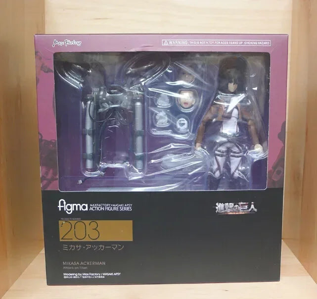 Anime Attack on Titan Mikasa Ackerman 203 Eren Jaeger 207 Rivaille 213 Dolls PVC Action Figure Collective Toy