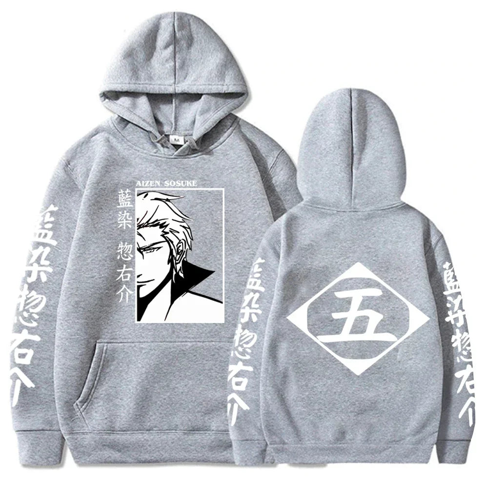 BLEACH Sōsuke Aizen Anime Hoodie – Unisex Long Sleeve Cosplay-Inspired Pullover