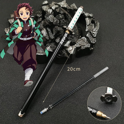 Demon Slayer Sword Gel Pen – 17 Anime Character Styles, 0.5mm Black Ink Cosplay Stationery