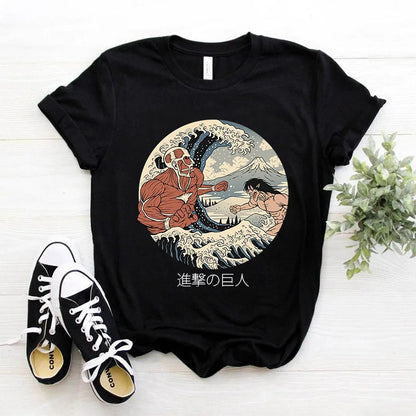 Attack on Titan Anime Graphic T-Shirt – Oversized Unisex Cotton Harajuku Streetwear Tee