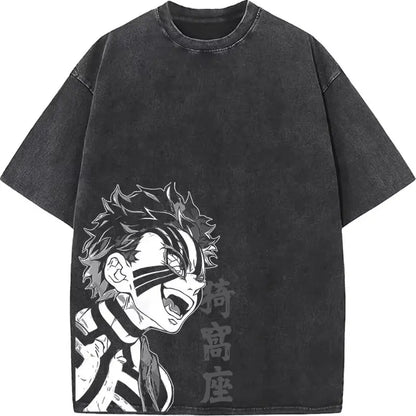 Demon Slayer Anime Washed T-Shirt – Unisex Graphic Streetwear Casual Tee 2026