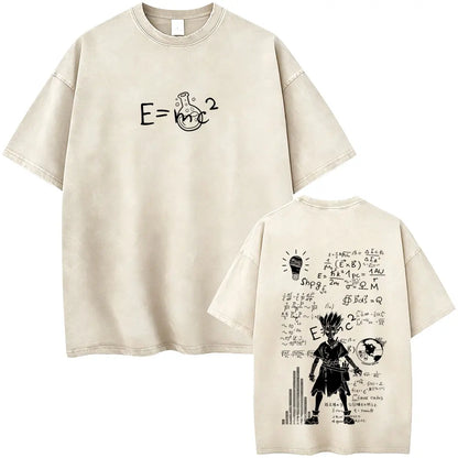 Dr. Stone Senku Ishigami Vintage Washed T-Shirt – Unisex Oversized Manga Graphic Tee