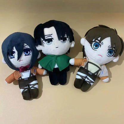 Attack on Titan Plush Doll – Levi, Eren & Mikasa Kawaii Stuffed Anime Plush Toy