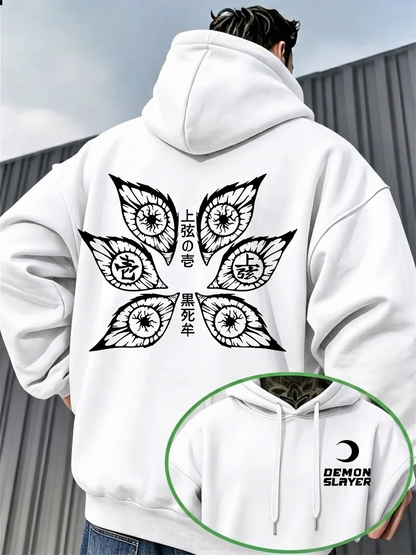 Demon Slayer Upper Rank One Kokushibo Hoodie – Dark Anime Graphic Hooded Sweatshirt