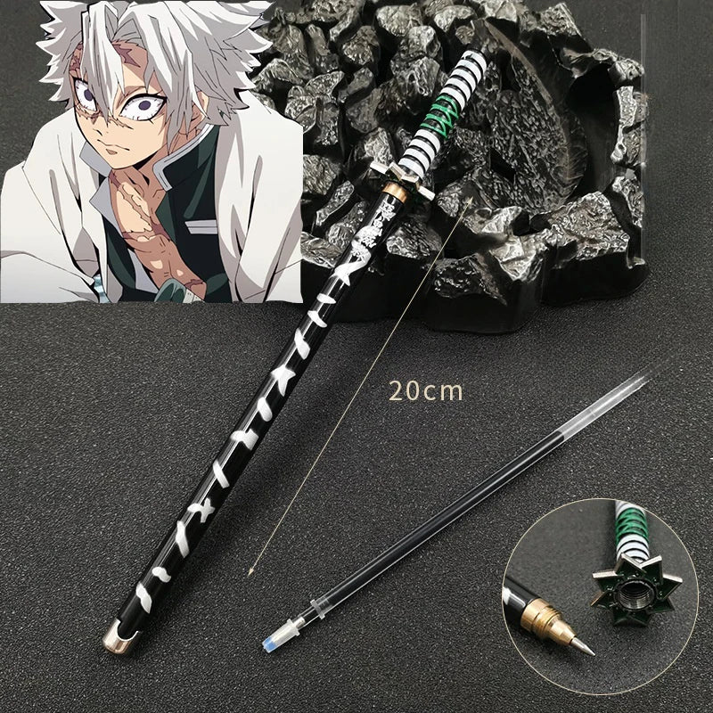 Demon Slayer Sword Gel Pen – 17 Anime Character Styles, 0.5mm Black Ink Cosplay Stationery