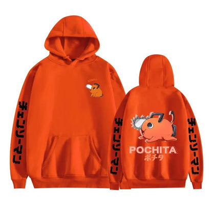 Chainsaw Man Pochita Hoodie – Unisex Harajuku Anime Streetwear Pullover