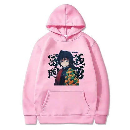 Demon Slayer Giyu Tomioka Anime Hoodie – Unisex Japanese Graphic Streetwear Sweatshirt