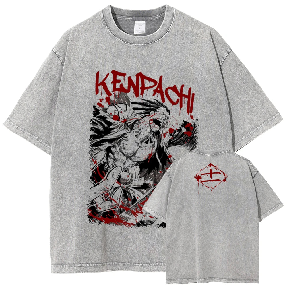 BLEACH Kisuke Urahara Vintage Washed T-Shirt – Manga Harajuku Streetwear Tee