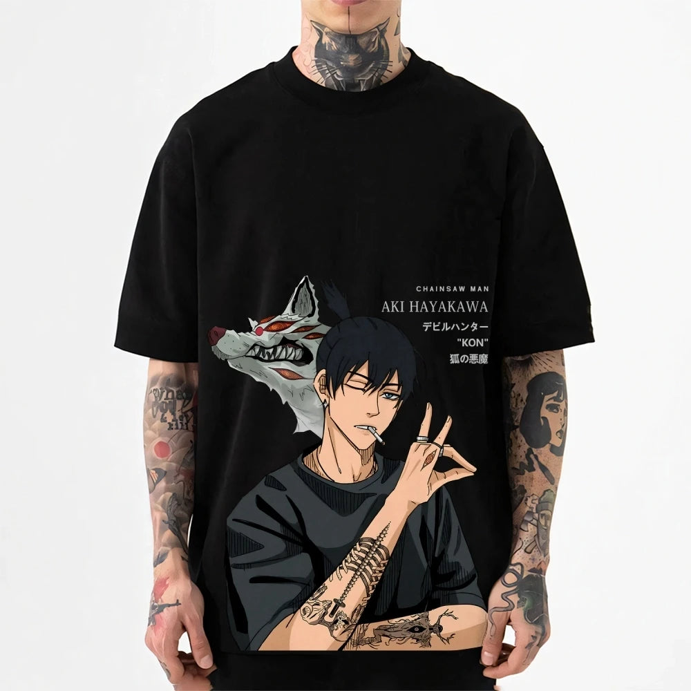 Chainsaw Man Aki Hayakawa T-Shirt – Japanese Anime Streetwear Unisex Tee