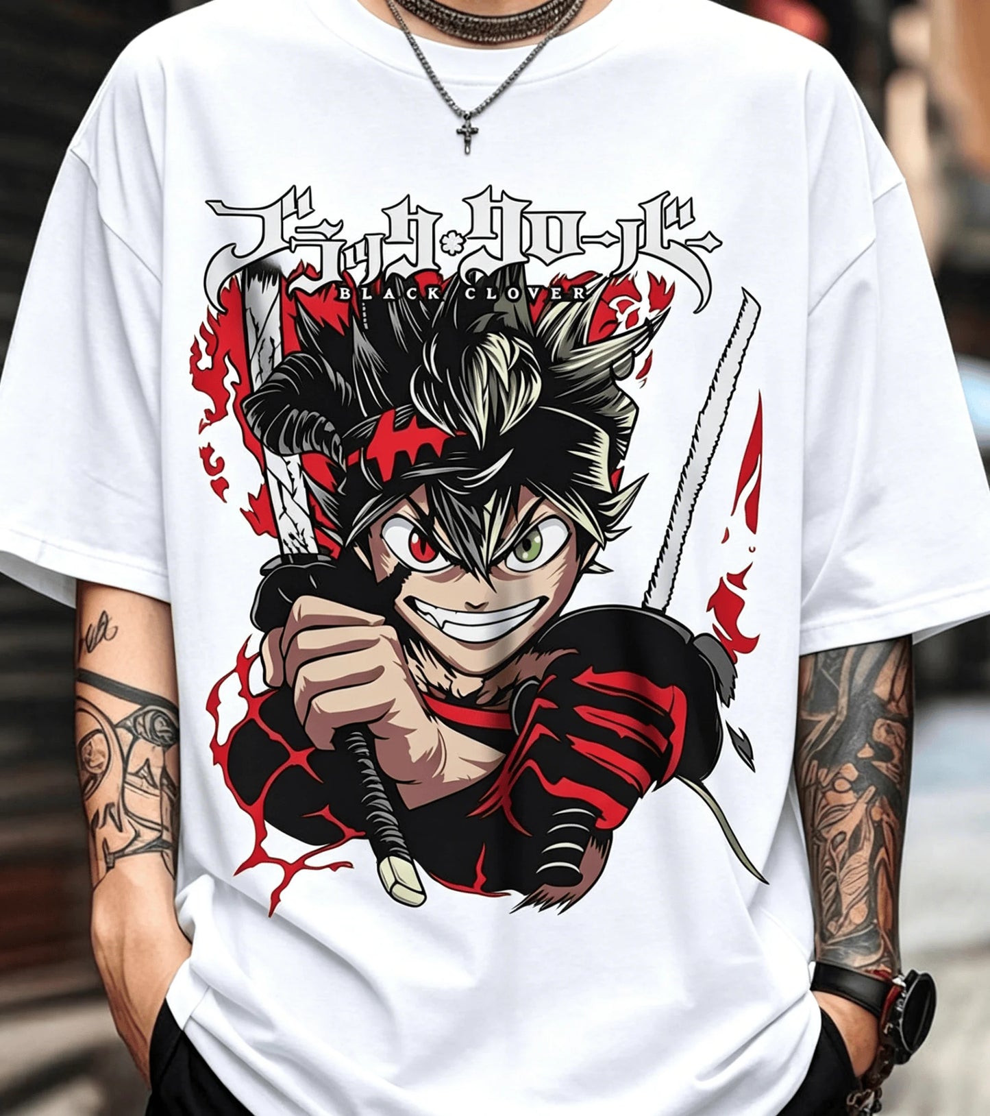 Black Clover Asta Graphic T-Shirt – Oversized Unisex Cotton Anime Streetwear Tee