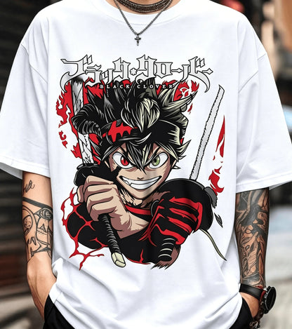 Black Clover Asta Graphic T-Shirt – Oversized Unisex Cotton Anime Streetwear Tee