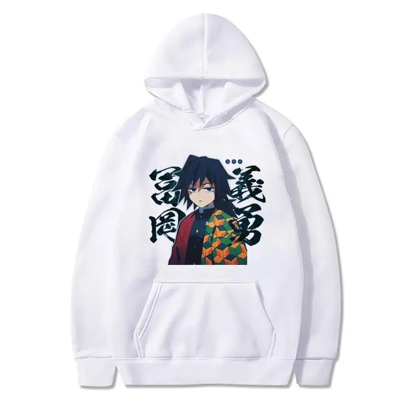 Demon Slayer Giyu Tomioka Anime Hoodie – Unisex Japanese Graphic Streetwear Sweatshirt