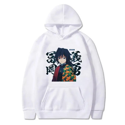 Demon Slayer Giyu Tomioka Anime Hoodie – Unisex Japanese Graphic Streetwear Sweatshirt