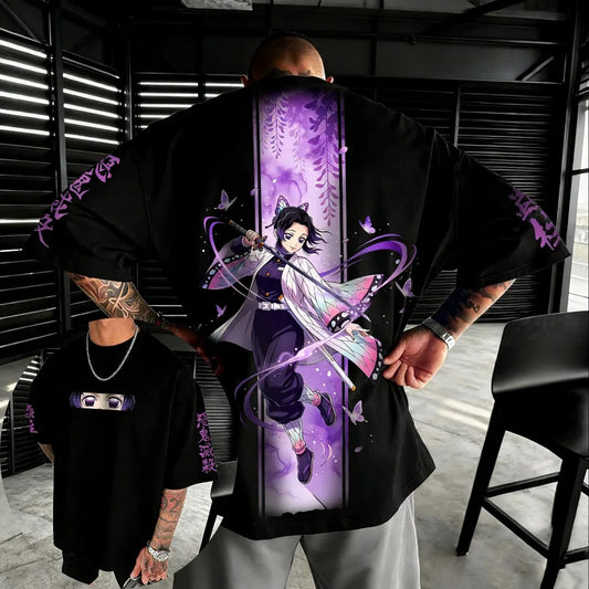 Demon Slayer Shinobu Kocho Oversized T-Shirt – Unisex Pure Cotton Anime Graphic Tee 2026