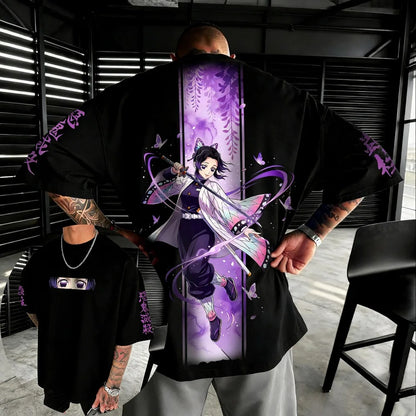 Demon Slayer Shinobu Kocho Oversized T-Shirt – Unisex Pure Cotton Anime Graphic Tee 2026