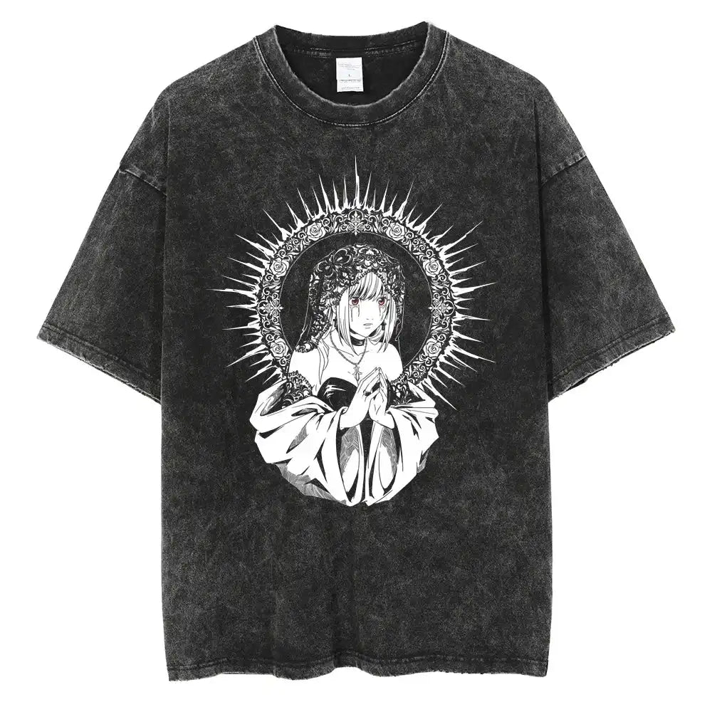 Death Note Vintage Washed T-Shirt – Oversized Unisex Harajuku Anime Tee