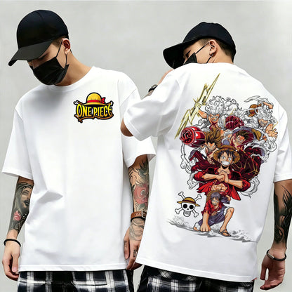 Summer New Arrival: One Piece Pattern T-shirt, unisex, anime print, casual short-sleeved, fashionable streetwear top, Y2K style.
