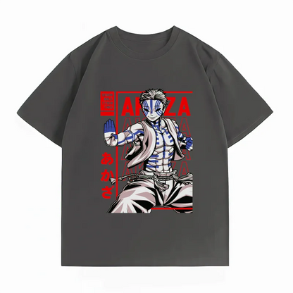 Demon Slayer Akaza Anime T-Shirt – 100% Cotton Casual Graphic Summer Tee