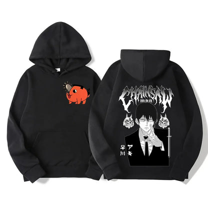 Chainsaw Man Vintage Oversized Hoodie – Unisex Anime Graphic Streetwear Pullover