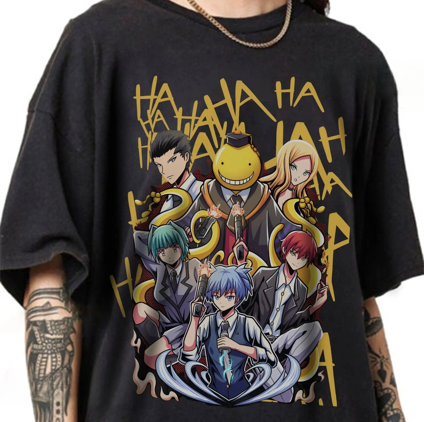 Assassination Classroom Koro Sensei Class 3-E Anime Graphic T-Shirt – Unisex Cotton Casual Streetwear Tee