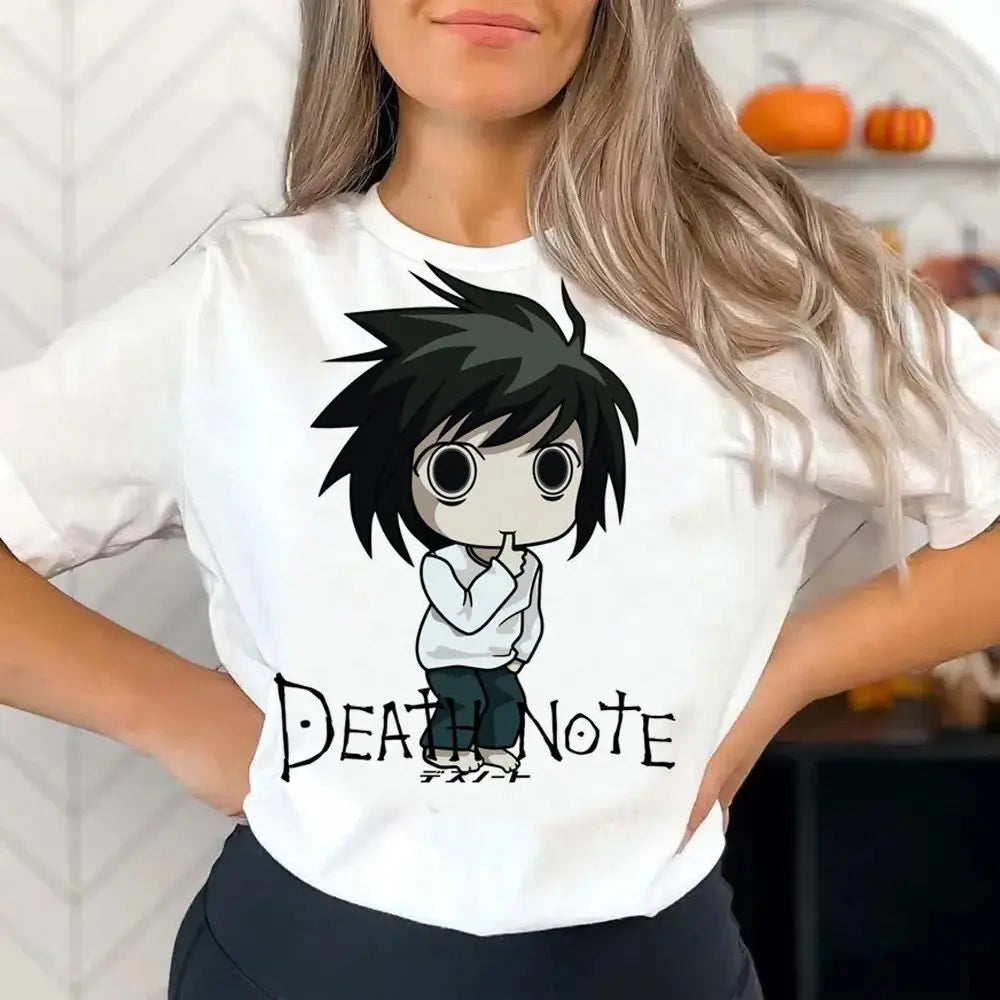 Death Note Psychedelic Y2K T-Shirt – Gothic Harajuku Anime Streetwear Tee