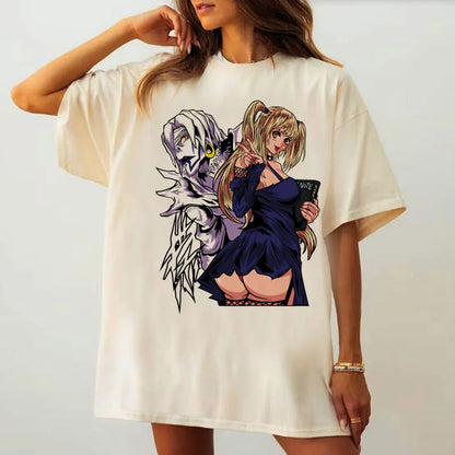 Death Note Y2K Graphic T-Shirt – Punk Grunge Harajuku Anime Streetwear Tee