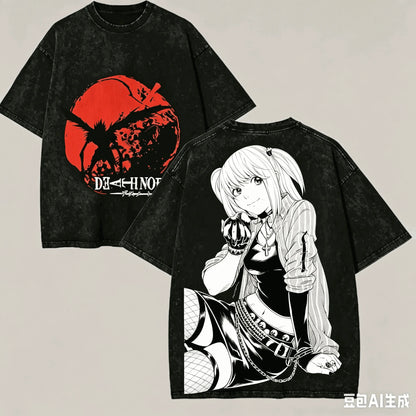 Death Note Vintage Washed T-Shirt – Oversized Unisex Harajuku Streetwear Tee