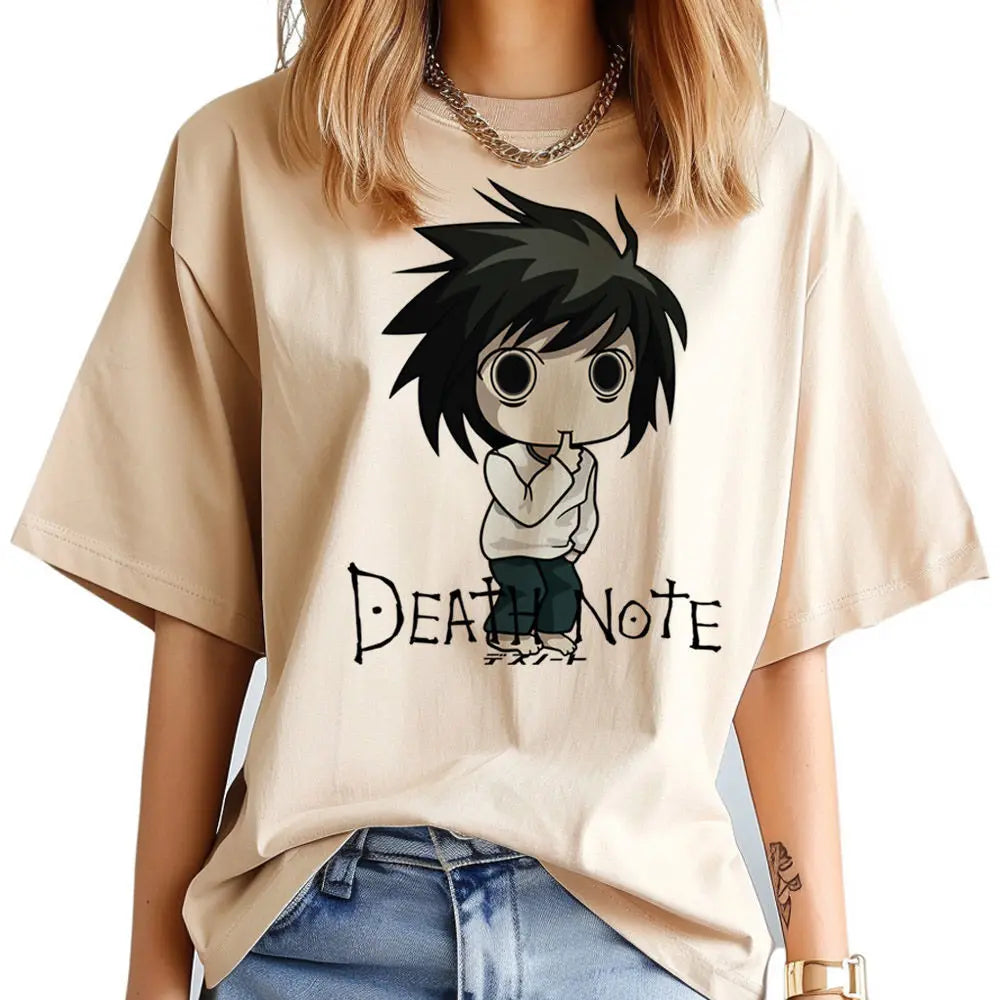 Death Note Psychedelic Y2K T-Shirt – Gothic Harajuku Anime Streetwear Tee