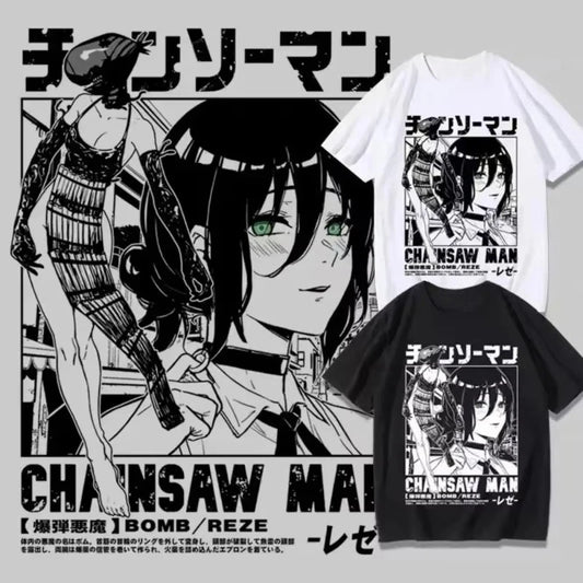 Chainsaw Man Manga Graphic T-Shirt – Unisex Cotton Anime Streetwear Tee